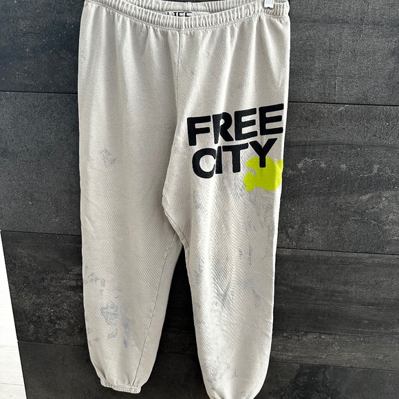 Free City Light Gray Lightly Tie Dyed Sweatpants Size S - Picture 4 of 10